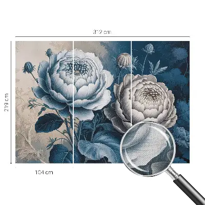 Selbstklebende Fototapete für die Wand mit romantischem Blumenmotiv