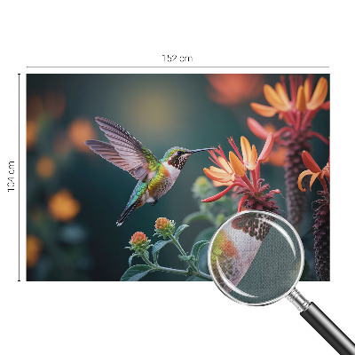 Selbstklebende Fototapete mit Kolibri- und Blumenmotiv