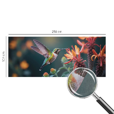 Selbstklebende Fototapete mit Kolibri- und Blumenmotiv