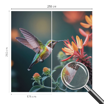 Selbstklebende Fototapete mit Kolibri- und Blumenmotiv