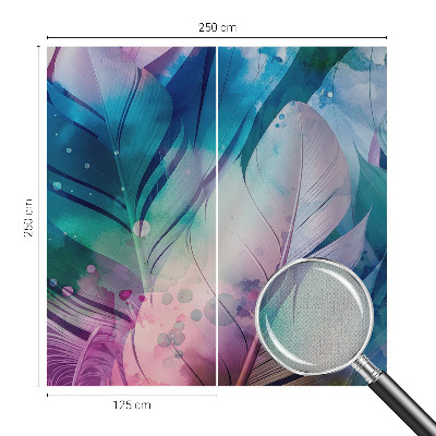 Selbstklebende Fototapete fürs Schlafzimmer Bunte Federn