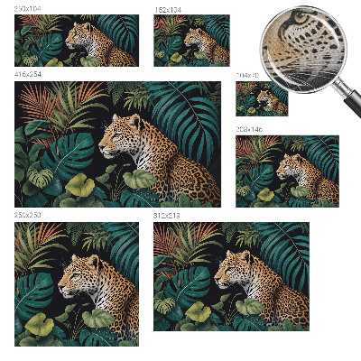 Selbstklebende Fototapete fürs Wohnzimmer mit exotischem Leopardenmotiv