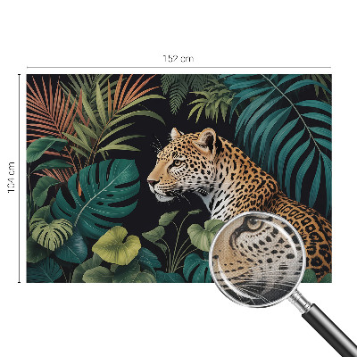 Selbstklebende Fototapete fürs Wohnzimmer mit exotischem Leopardenmotiv