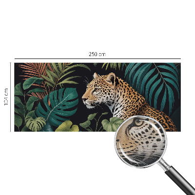 Selbstklebende Fototapete fürs Wohnzimmer mit exotischem Leopardenmotiv