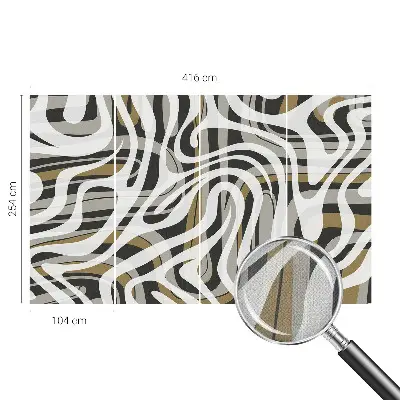 40D-Fototapete fürs Wohnzimmer mit abstrakten Linien als Motiv