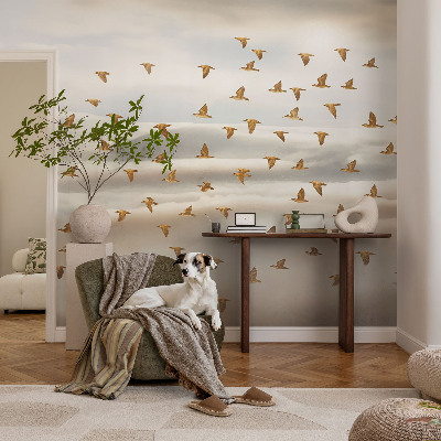 Vintage tapete Vögel im Flug