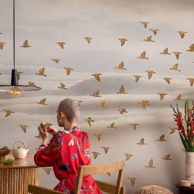 Vintage tapete Vögel im Flug