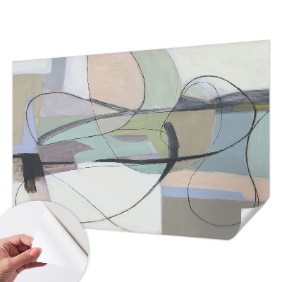 Selbstklebende Fototapete fürs Schlafzimmer Pastellfarbene Linien