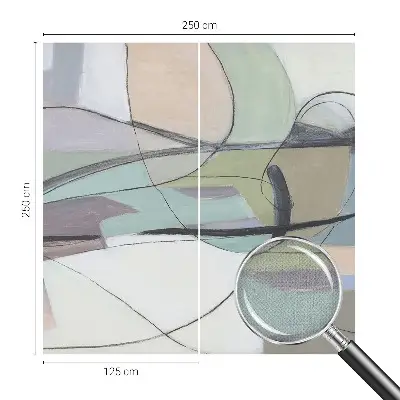Selbstklebende Fototapete fürs Schlafzimmer mit pastellfarbenen Linien