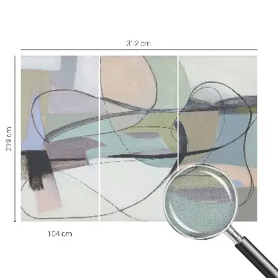 Selbstklebende Fototapete fürs Schlafzimmer mit pastellfarbenen Linien