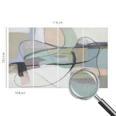 Selbstklebende Fototapete fürs Schlafzimmer mit pastellfarbenen Linien