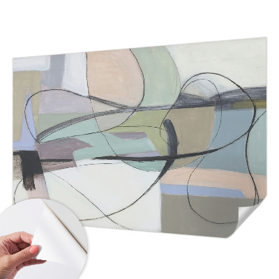 Selbstklebende Fototapete fürs Schlafzimmer Pastellfarbene Linien