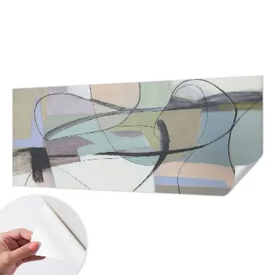 Selbstklebende Fototapete fürs Schlafzimmer mit pastellfarbenen Linien