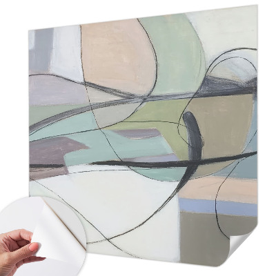 Selbstklebende Fototapete fürs Schlafzimmer Pastellfarbene Linien