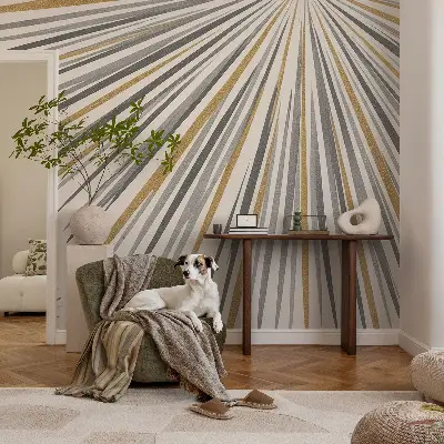 Selbstklebende Fototapete fürs Kinderzimmer mit geometrischem Fächer‑Motiv