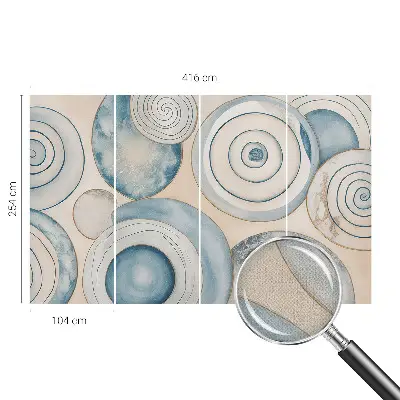 41D-Fototapete fürs Wohnzimmer mit Spiralwirbel-Motiv