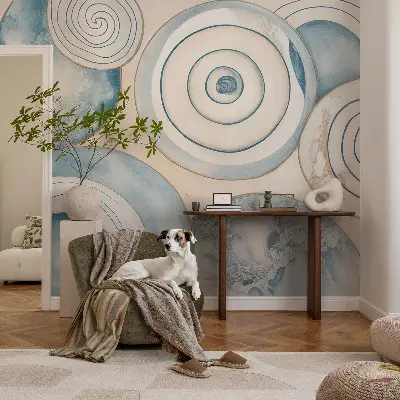 41D-Fototapete fürs Wohnzimmer mit Spiralwirbel-Motiv