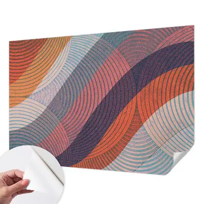Fototapete in 3D-Optik mit bunten Wellen als Motiv