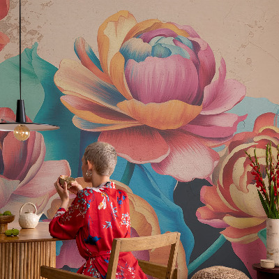 Motivtapete fürs Wohnzimmer Florale Harmonie