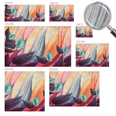 Selbstklebende Fototapete für die Wand mit abstraktem Blättermotiv