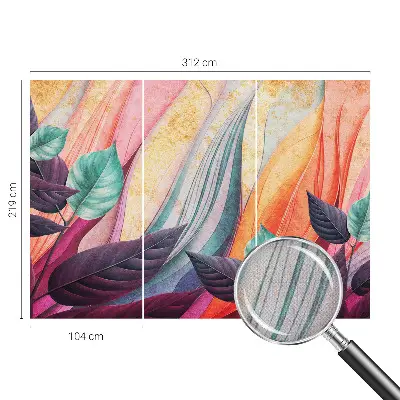 Selbstklebende Fototapete für die Wand mit abstraktem Blättermotiv