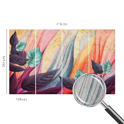 Selbstklebende Fototapete für die Wand mit abstraktem Blättermotiv
