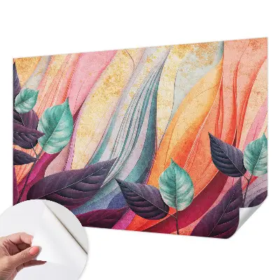 Selbstklebende Fototapete für die Wand mit abstraktem Blättermotiv