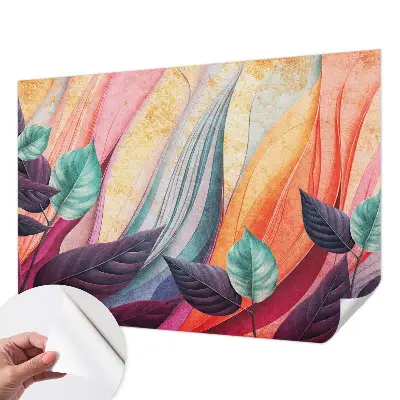 Selbstklebende Fototapete für die Wand mit abstraktem Blättermotiv
