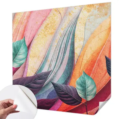 Selbstklebende Fototapete für die Wand mit abstraktem Blättermotiv