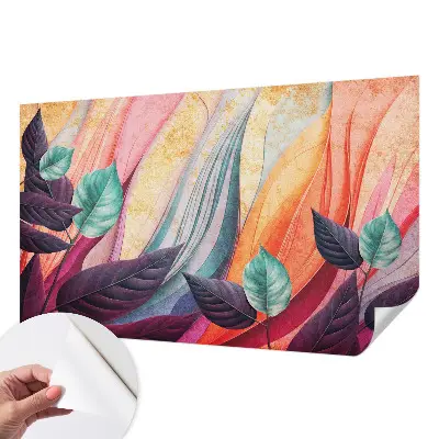 Selbstklebende Fototapete für die Wand mit abstraktem Blättermotiv