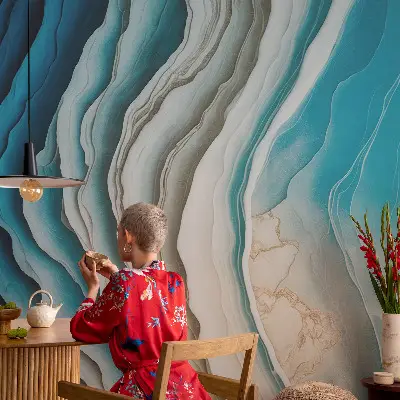 Selbstklebende Fototapete fürs Schlafzimmer mit dem Motiv „Wellen der Harmonie“
