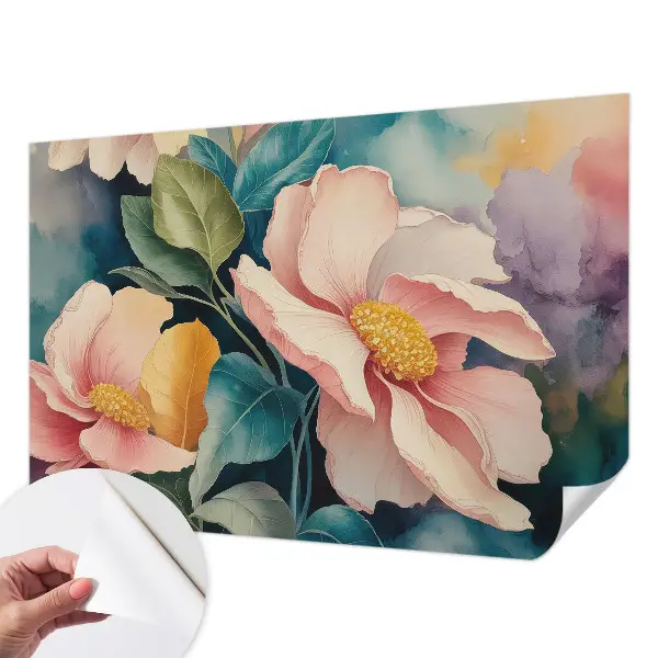Fototapete in 3D-Optik mit floralem Motiv