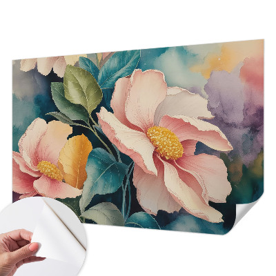 Fototapete in 3D-Optik mit floralem Motiv