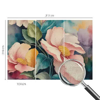 Fototapete in 3D-Optik mit floralem Motiv