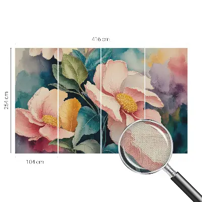 Fototapete in 3D-Optik mit floralem Motiv