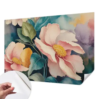Fototapete in 3D-Optik mit floralem Motiv