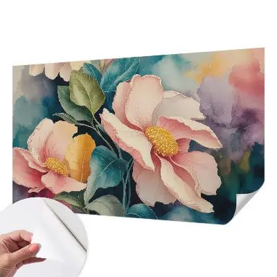 Fototapete in 3D-Optik mit floralem Motiv