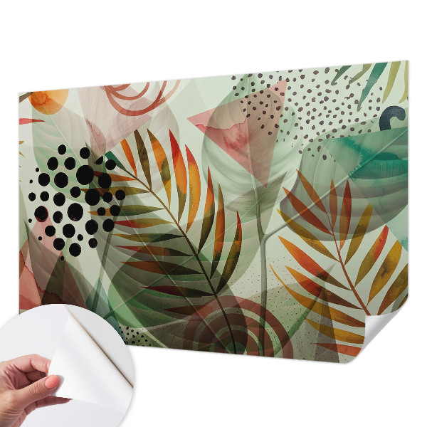 42D-Fototapete fürs Wohnzimmer Abstrakte Blätter