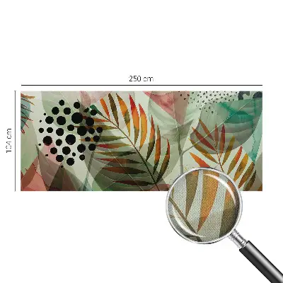 42D-Fototapete fürs Wohnzimmer mit abstraktem Blattmotiv
