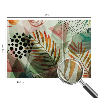 42D-Fototapete fürs Wohnzimmer Abstrakte Blätter