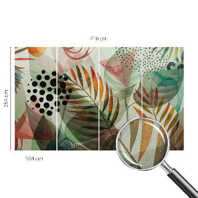 42D-Fototapete fürs Wohnzimmer Abstrakte Blätter