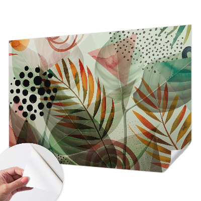 42D-Fototapete fürs Wohnzimmer Abstrakte Blätter