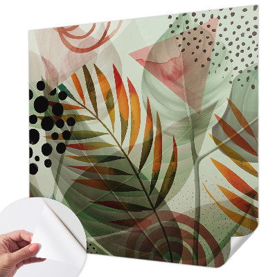 42D-Fototapete fürs Wohnzimmer Abstrakte Blätter
