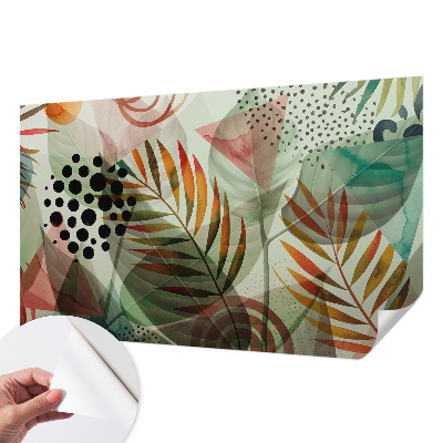 42D-Fototapete fürs Wohnzimmer Abstrakte Blätter