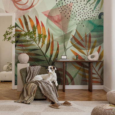 42D-Fototapete fürs Wohnzimmer Abstrakte Blätter