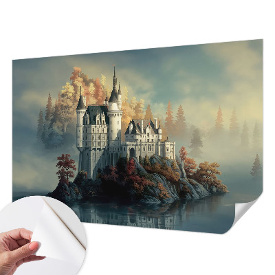 Selbstklebende Fototapete fürs Schlafzimmer mit Motiv eines Märchenschlosses