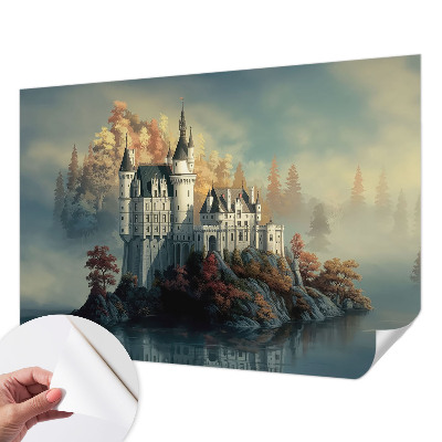 Selbstklebende Fototapete fürs Schlafzimmer mit Motiv eines Märchenschlosses