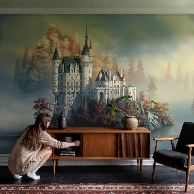 Selbstklebende Fototapete fürs Schlafzimmer mit Motiv eines Märchenschlosses