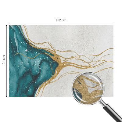 42D-Fototapete fürs Schlafzimmer Türkisfarbene Linien