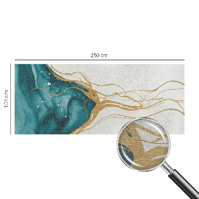 42D-Fototapete fürs Schlafzimmer Türkisfarbene Linien